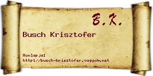 Busch Krisztofer névjegykártya